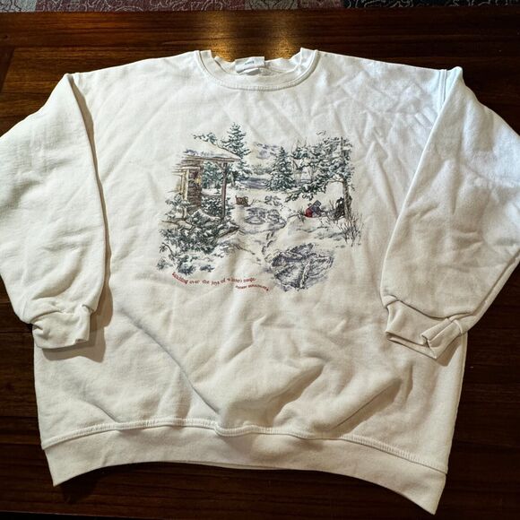 Northern Reflections Sweatshirt Crewneck Vintage 90s Graphic Winter Dog Kids XL - Picture 2 of 8